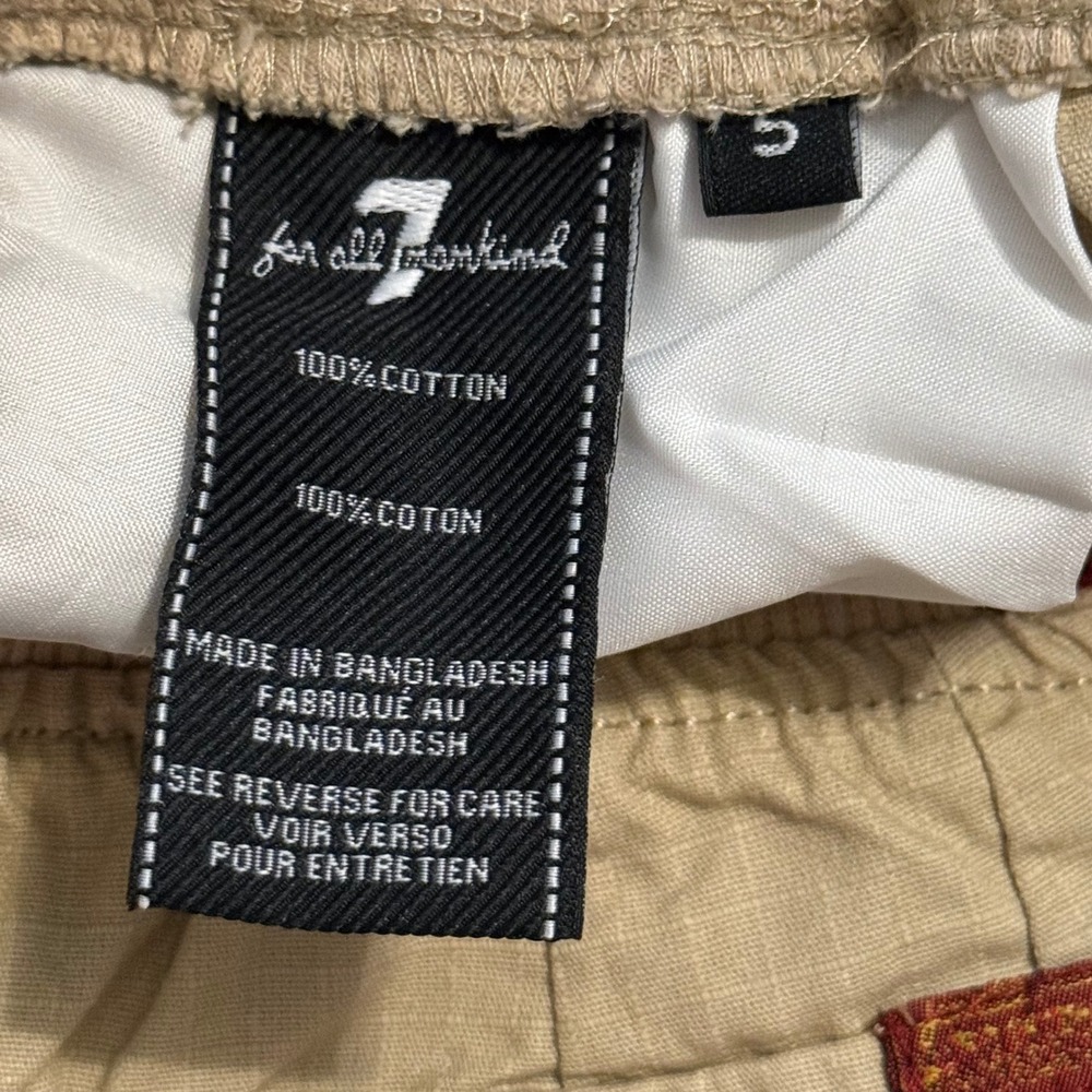 7 For All Mankind Kids Boys Stone Ripstop Cargo Shorts Size 5 Beige - Picture 4 of 7